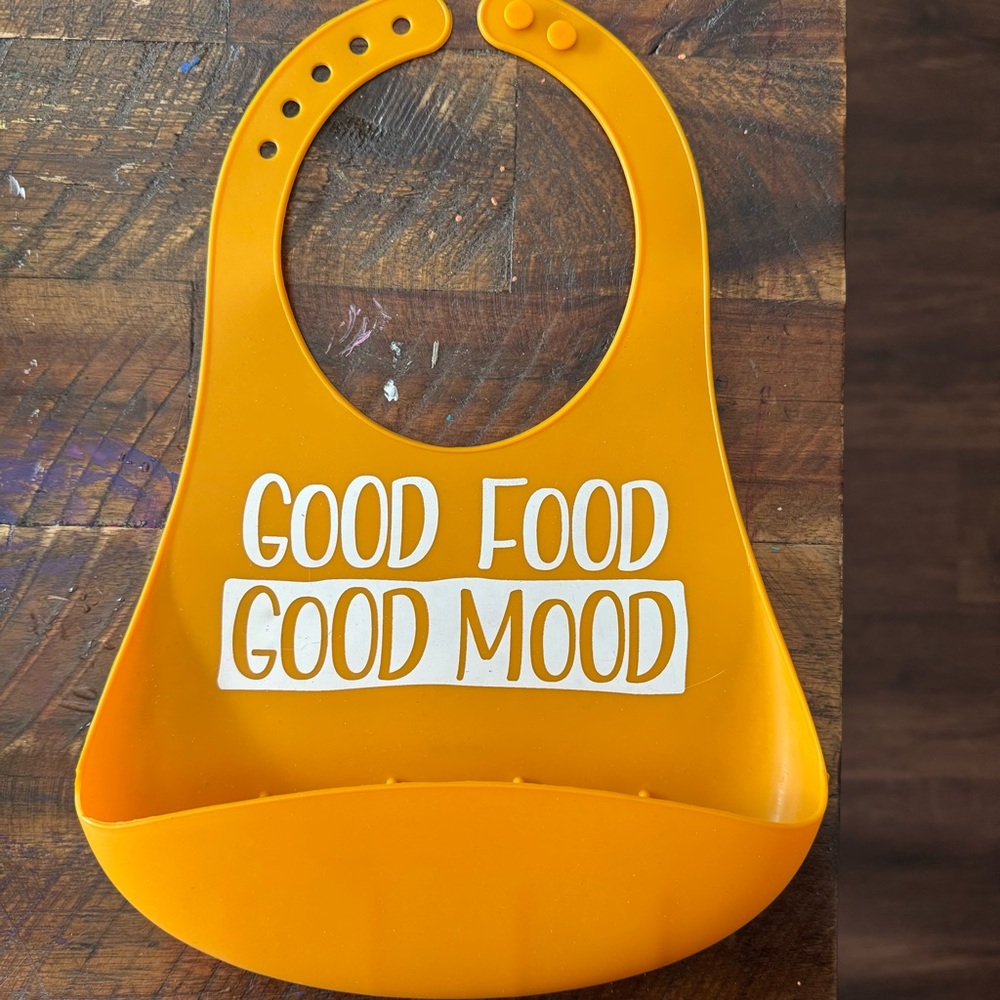 Source Unknown Bright Orange Baby Bib